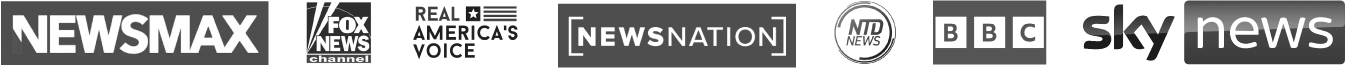 Newsmax, Fox News, News Nation, NTD News, Real America’s Voice, BBC,
